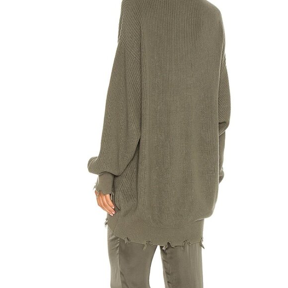 Oversized Green Distressed Sweater (NWT) - Picture 3 of 12
